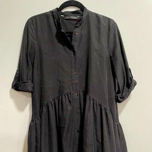 Zara gray button down swing dress